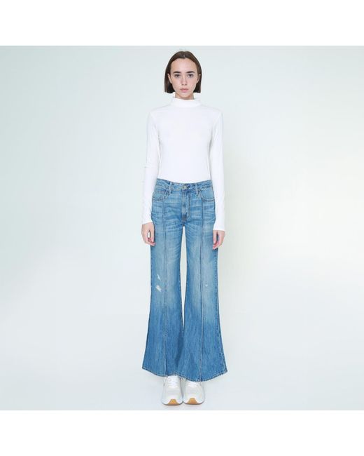 NOEND Blue Winona High Rise Wide Flare