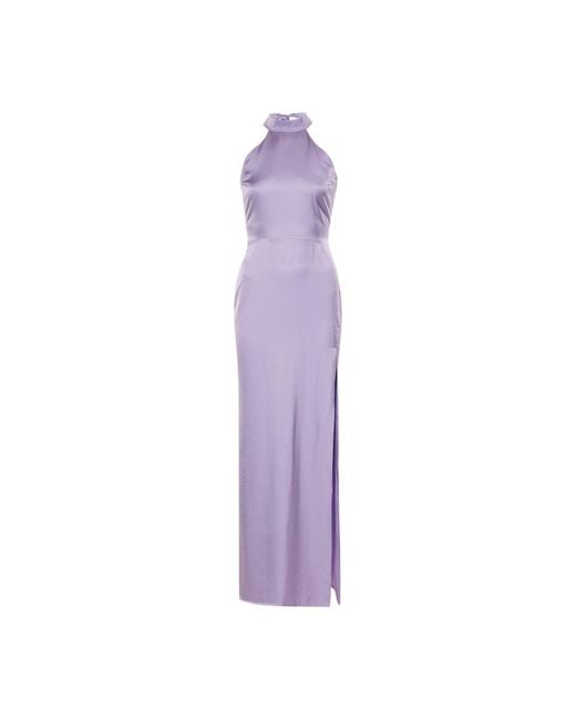 twist neck halter dress Slashed Sequin Halter Neck Gown with Lace Gloves – kalisa main image 0