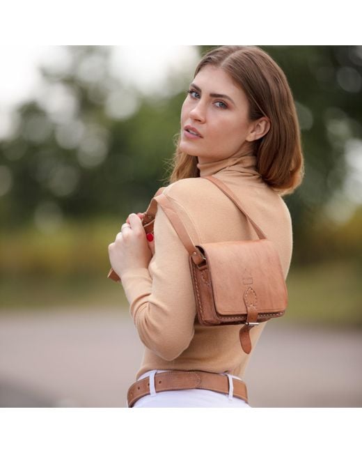 Berber Leather Brown Neutrals The Temara Square Saddle Bag