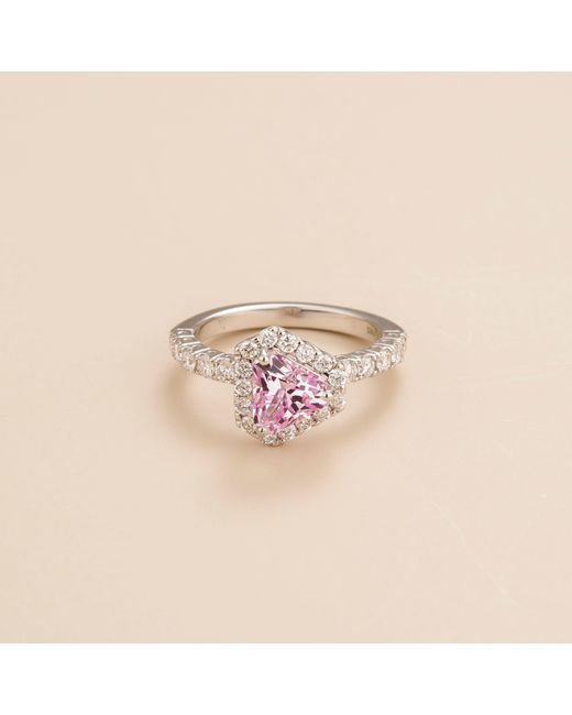 Juvetti White Diana Ring With Sapphire And Diamonds Set