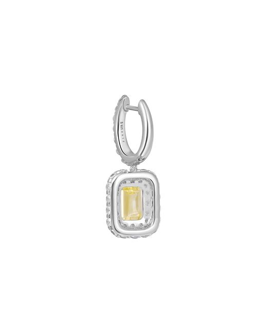 Arte Madrid Metallic Gemma Rectangular Charm Hoop Earrings