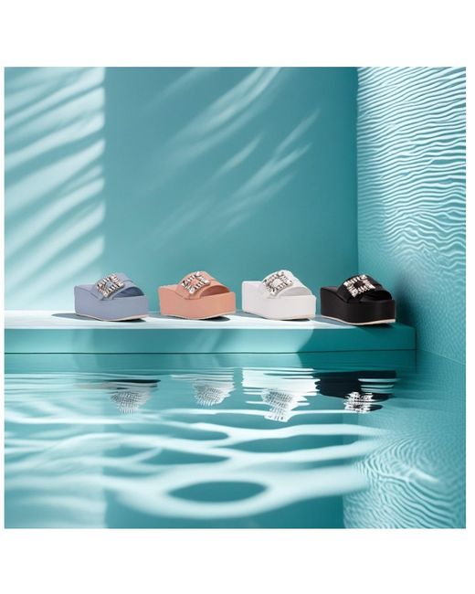 Beautiisoles by Robyn Shreiber Made in Italy Blue Dita Baby Leather Slide Mule Espadrille Sandal Comfortable & Elegant For Work & Evening & Party Sandal