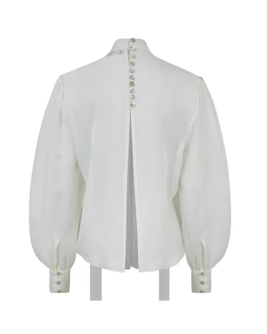 Lorena Saravia Gray Natalia Silk Blouse