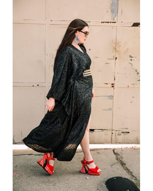 Byvinnik Black Bohémienne Sequin Kimono Robe