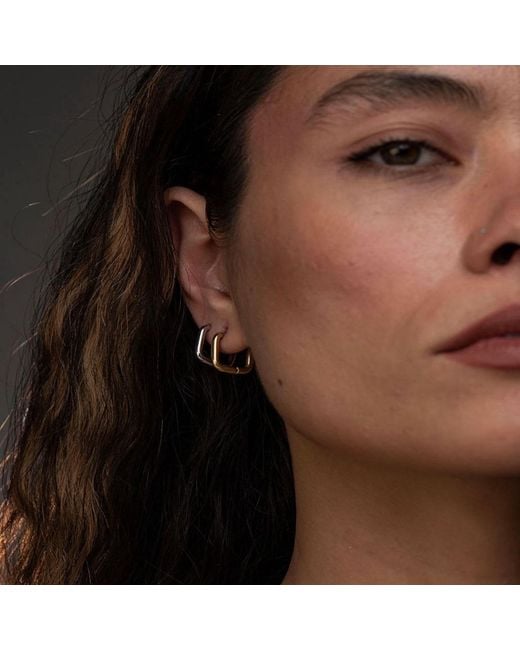 Divine Aria Metallic Aria Square Hoops Tarnish Free