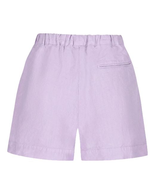 Maison Tangerine Purple Linen Shorts For