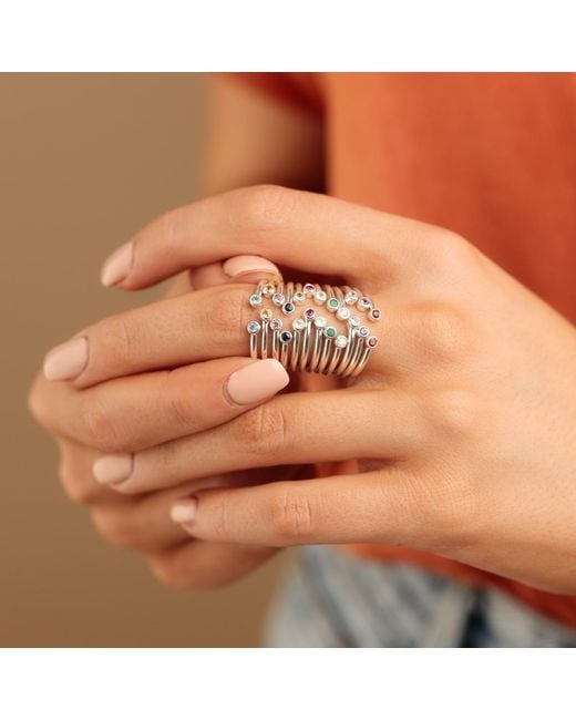 Lily Charmed Multicolor October Birthstone Open Style Ring