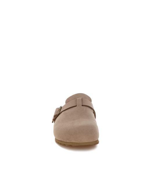 Rag & Co Brown Neutrals Ratiha Buckle Accent Slip-On Footbed Mules