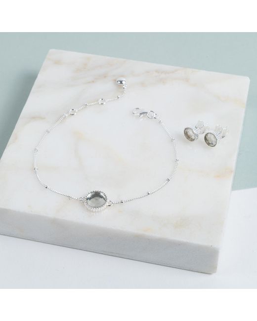 Auree Jewellery Metallic Barcelona Silver August Birthstone Bracelet Green Amethyst