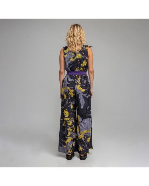 ARTISTA Blue Diana Printed Palazzo Leg Jumpsuit