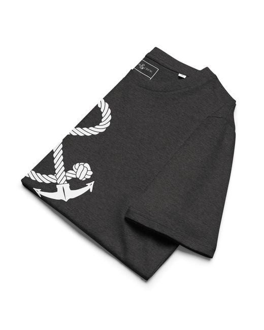 Anchor and Crew Black Heather Oversized Ampersand Signature Organic Cotton T-Shirt for men