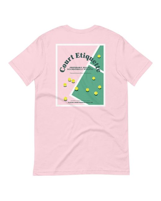 Anchor and Crew Pink Cotton Court Etiquette Tennis Club League Organic Cotton T-Shirt