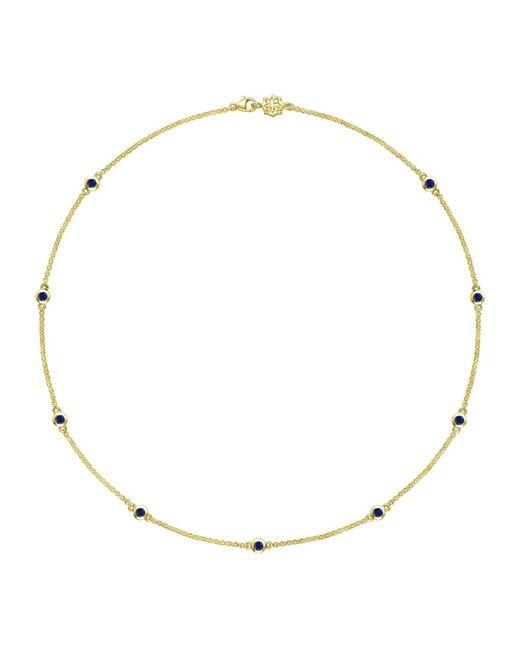 Dower & Hall Metallic Sapphire Dewdrop Chain Necklace
