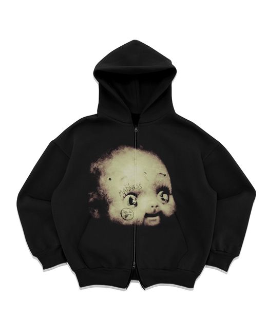 Works of Madness Black Creative Division Zip Up for men