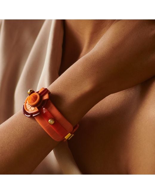 Gissa Bicalho Red Acrylic Handmade Bracelet Buriti