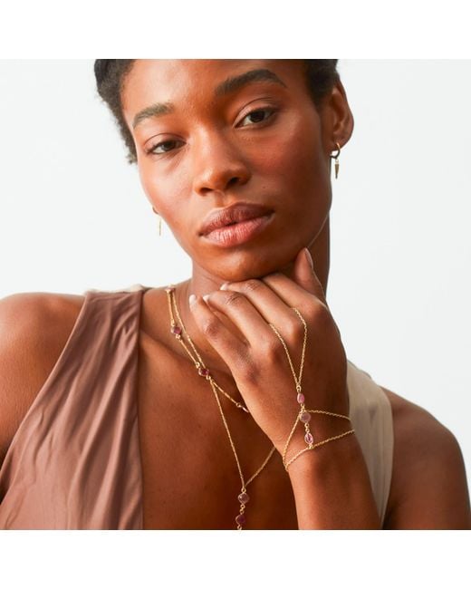 La Soula Jewelry Metallic Aponi Hand Chain Sapphire