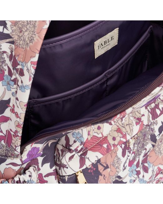 Fable England Pink Floral Print Recycled Polyester Backpack