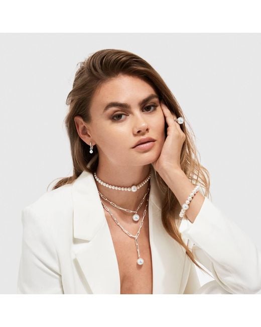 Ora Pearls Metallic Aetia Pearl Hoop Earring