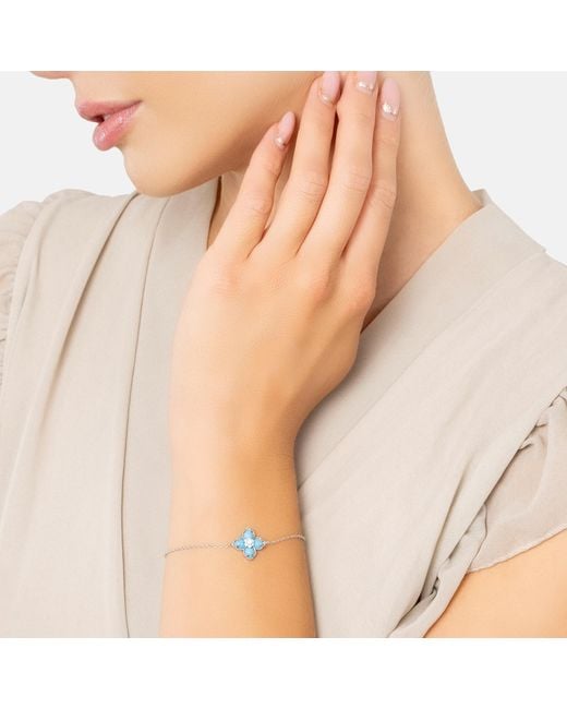 Latelita London Blue Flower Clover Bracelet