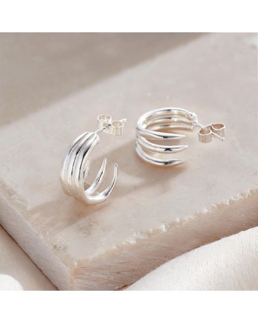 Posh Totty Designs Metallic Talon Open Hoop Earrings