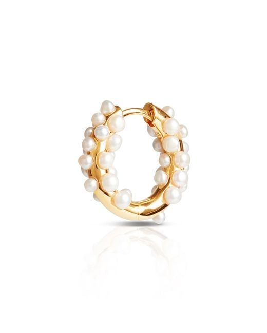 Kasun Metallic Pearl Cluster Hoop Earring Vermeil