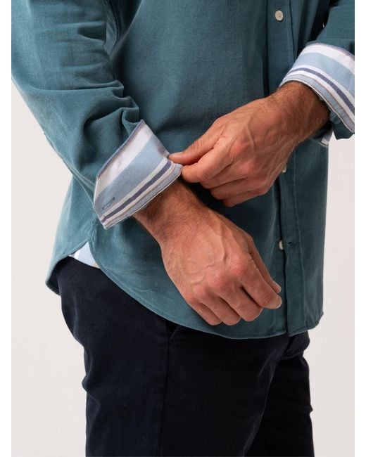 Koy Clothing Blue Petrol Cord Shirt for men