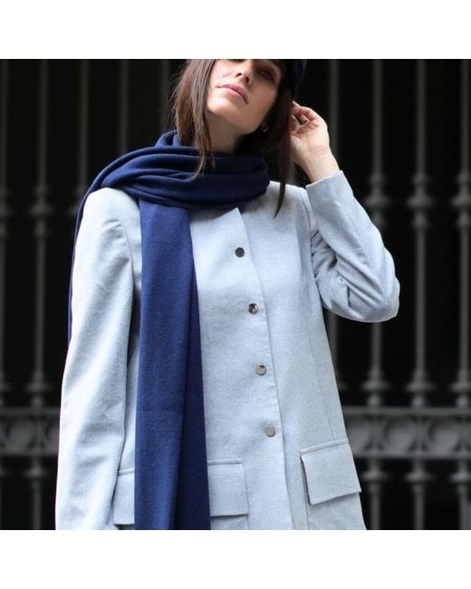 Bel Cashmere Blue Big Knitted Scarf