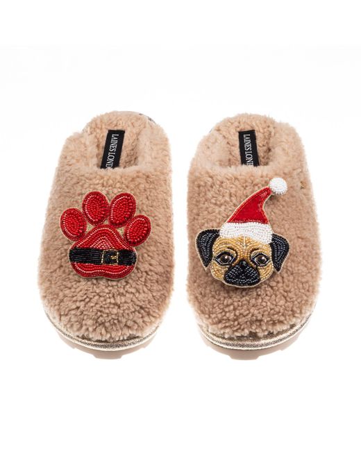 Laines London Women's Brown Neutrals Teddy Closed Toe Slippers