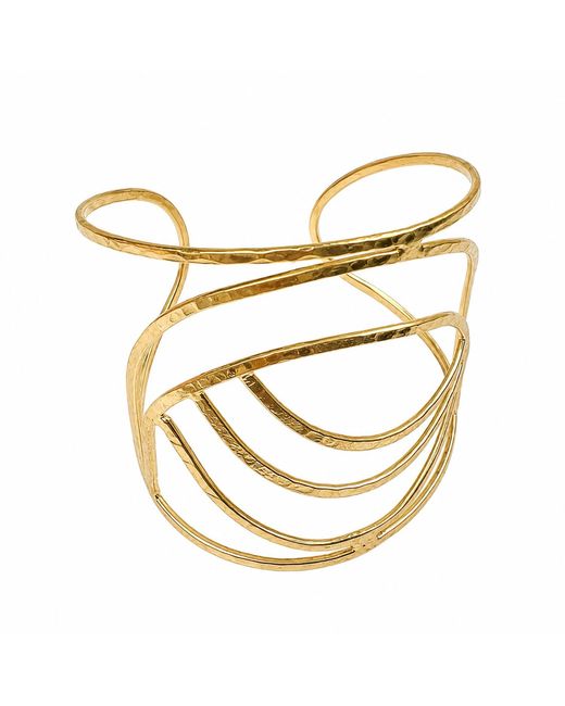 Rare Matters Jewelry Metallic Hammered Wire Statement Cuff Bracelet