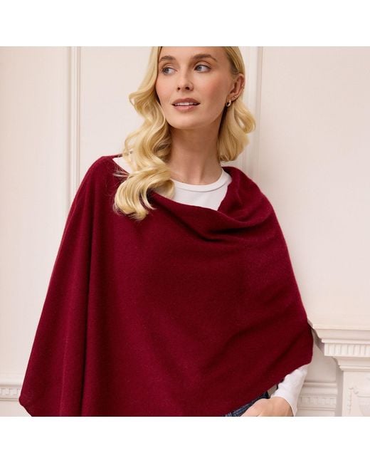 Cove Red Lucy Aubergine Multi Way Cashmere Wrap