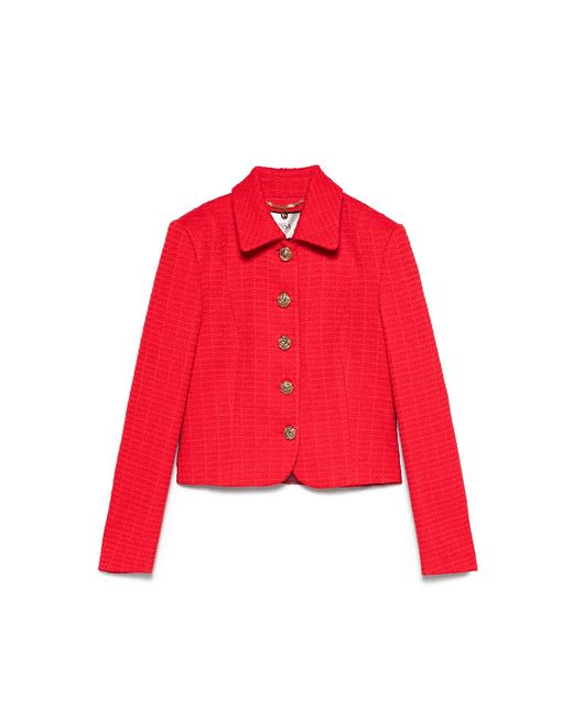 Nissa Red Boucle Suit Jacket