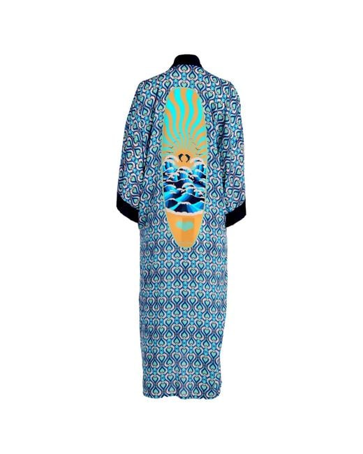 Henelle Blue Surfrider Kimono