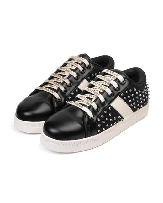 Rettrose Black Teri Luxury Suede Handmade Embellished Tennis Shoe