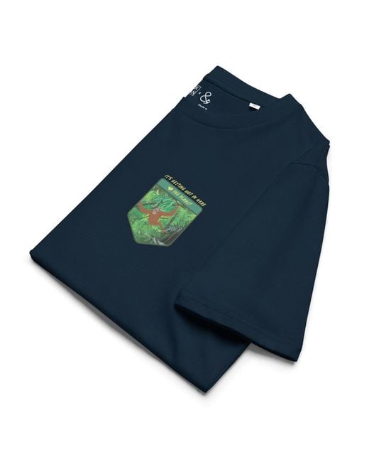 Anchor and Crew Blue Think Ocean Orangutan Love The Planet Organic Cotton T-Shirt