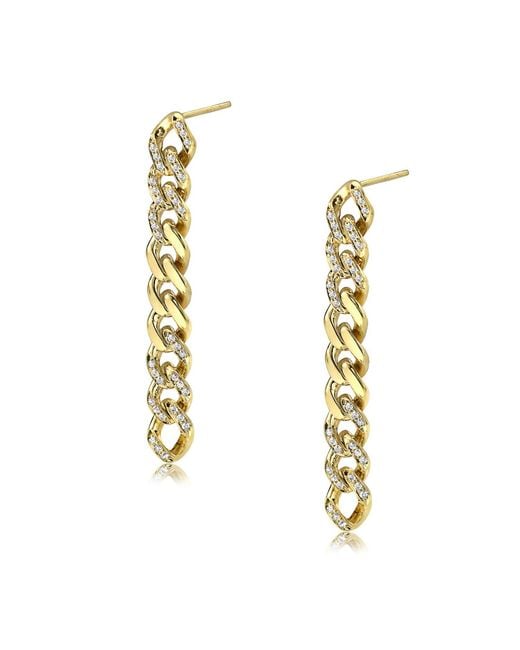 Preeti Sandhu Metallic Aspyn Curb-Chain Drop Earrings With Sapphires