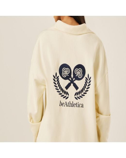 Be Athletica White Varsity Athletica Full-Zip Sweatshirt