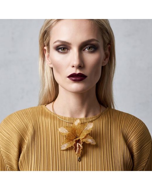 Iliana Arrazola Metallic Orchid Choker, And, Glass Beads, Beaded Jewelry