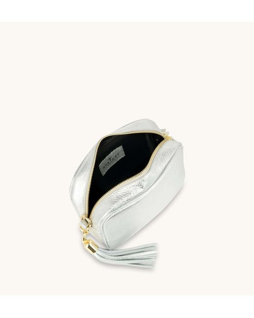 Apatchy London White The Tassel Leather Crossbody Bag