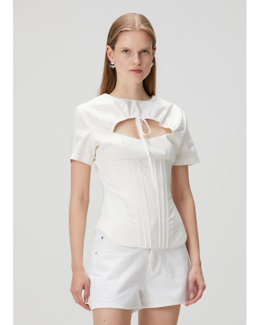 Pcfg White Tailored Corset Tee Top