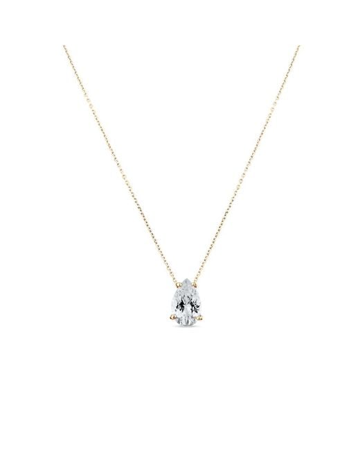 SALLY SKOUFIS Metallic Droplet Necklace With Made Cz Diamond Stimulant