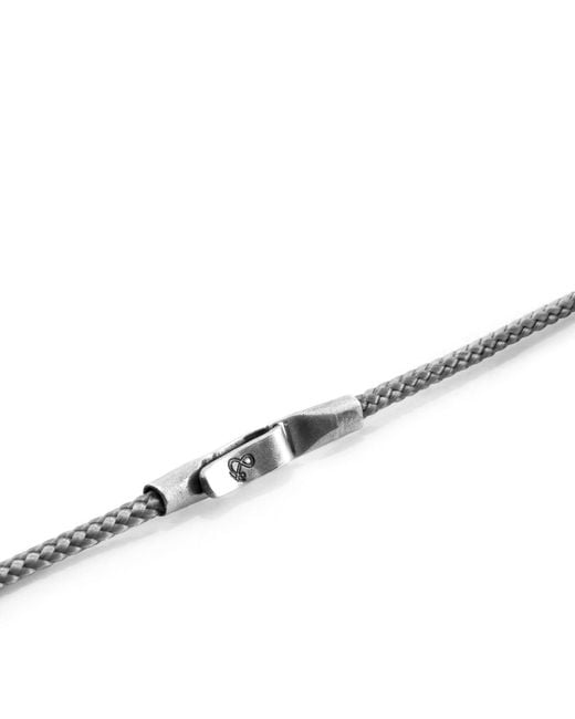 Anchor and Crew Metallic Classic Grey Liverpool Silver & Rope Bracelet for men