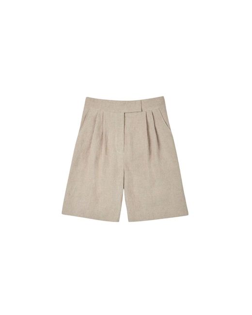 Dāl the Label Neutrals Linen Wide Suit Shorts Natural