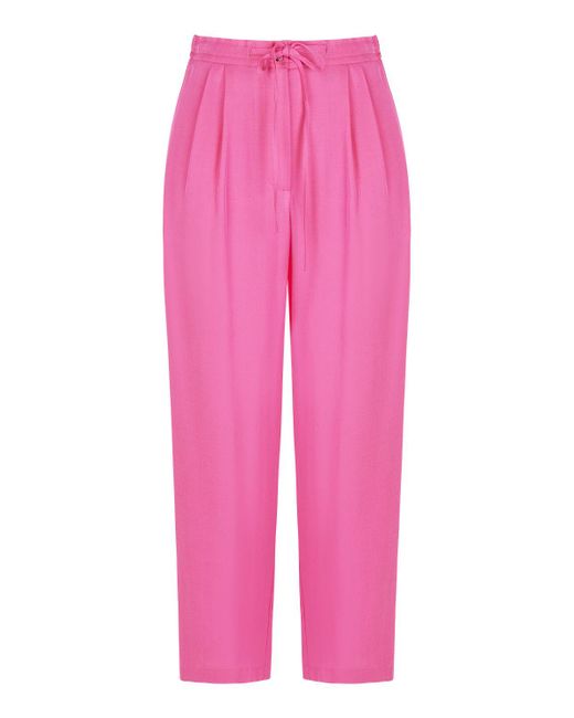 Nocturne Pink High-waisted Carrot Pants-fuchsia