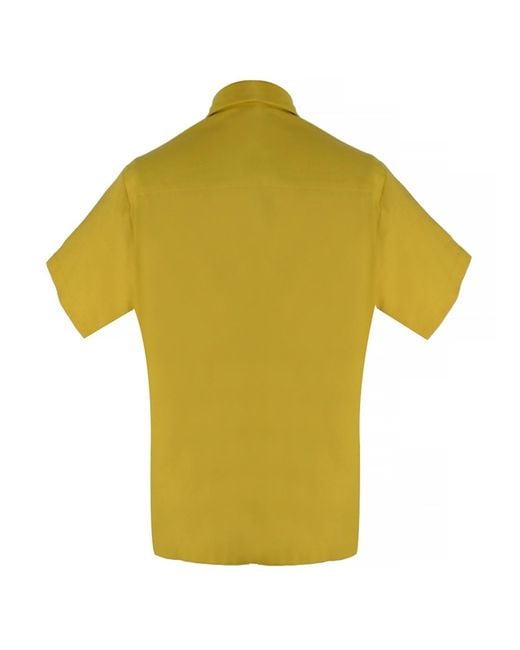 DAVID WEJ Yellow Kingston Linen Blend Shirt for men