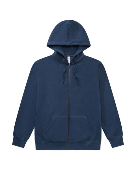 Known Supply Blue 100% Organic Cotton Zip Hoodie