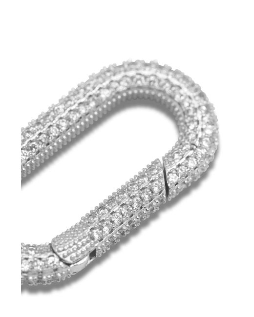 Jaredjamin White Oval Pavé Clicker Clasp
