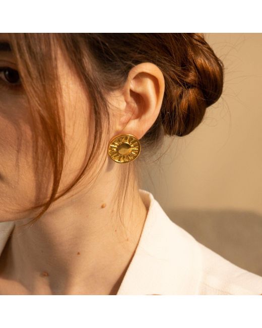 Aurozia Metallic Tarot The Sun Stud Earrings