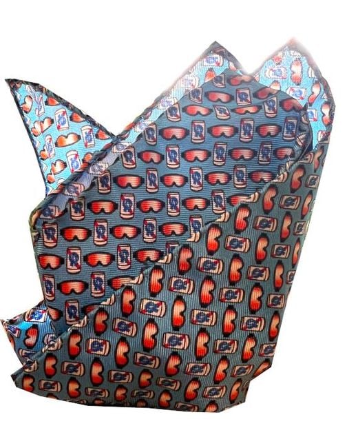 Lazyjack Press Blue Beer Goggles Pocket Square for men