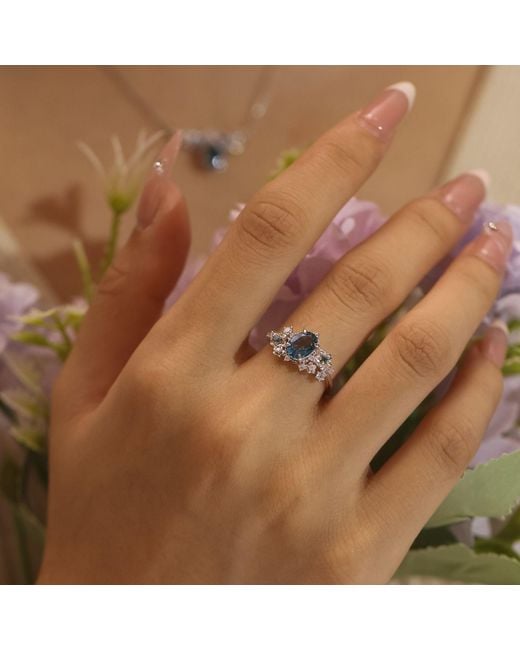 Azura Jewelry New York Blue Midnight Veil London Topaz Ring Vermeil