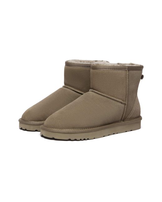 EverAu Australia Brown Ostrich Leather Short Boots